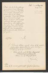 k.k. naturhistorisches Hofmuseum, Intendanzakten 1885-1896 (Hauer), Aktenzahl Z.393/1888, Seite 1